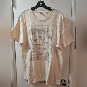 Junk Food Clothing Cream Short Sleeve Graphic Tee with Black Line Art